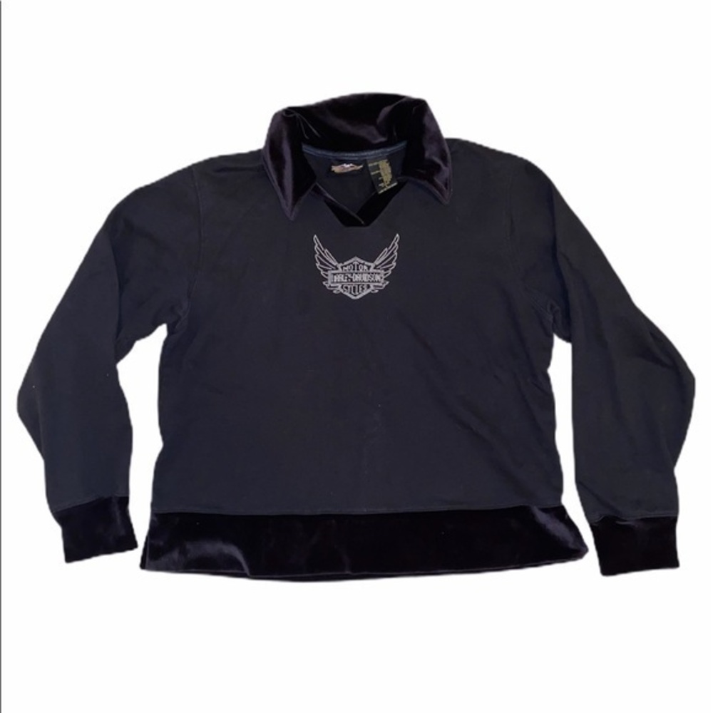 Harley Davidson sweatshirt with velvet sz L